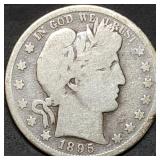 1895-S Barber Silver Half Dollar, Better Date
