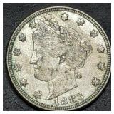 1883 No Cents Liberty V Nickel