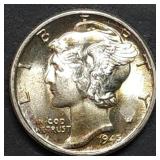 1945 Mercury Silver Dime MS66+ Toned Gem