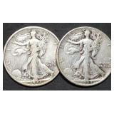 1942-D & 1944 Walking Liberty Silver Half Dollars