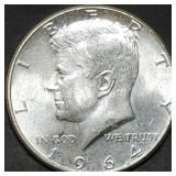 1964 Kennedy 90% Silver Half Dollar BU