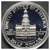 1976 Bicentennial Proof Silver Half Dollar in Caps