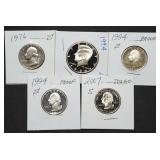 Group of Proof Quarters & Half Dollar in Holders
