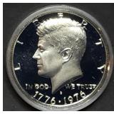 1976 Bicentennial Proof Silver Half Dollar in Caps
