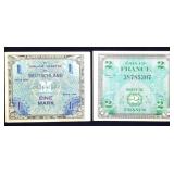 Allied Payment Currency Banknotes from WW2