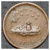 Scarce 1864 USS Monitor Patriotic Civil War Token