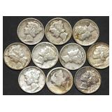 10 Nice Mercury Silver Dimes