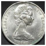 1967 New Zealand Comm. Dollar Coin BU