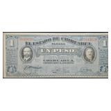 1914 Chihuahua Mexico Provisional Peso Banknote