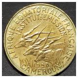 1958 Cameroun 10 Francs French Equatorial Africa
