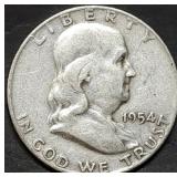 1954-D Franklin Silver Half Dollar