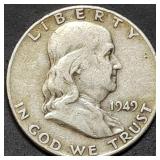 1949 Franklin Silver Half Dollar