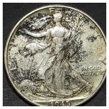 1945 Walking Liberty Silver Half Dollar