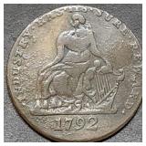 1792 Irish Halfpenny Conder Token Hibernia Pro