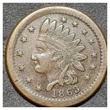 1863 Indian Head Patriotic Civil War Token