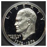 1976 Bicentennial Proof Silver Ike Dollar in Capsu