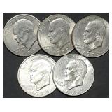 5 Eisenhower Ike Dollars