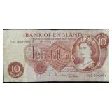1960s Bank of England 10 Shilling Banknote