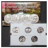 2017 ATB Quarter Set in Holder, Platinum Plated