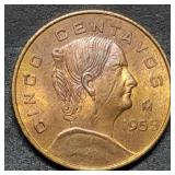 1955 Mexico 5 Centavos Coin High Grade