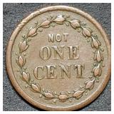 1863 Not One Cent Patriotic Civil War Token
