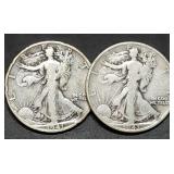 1941-S & 1943 Walking Liberty Silver Half Dollars