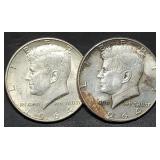 Pair of Kennedy 90% Silver Half Dollars