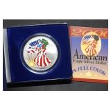 2000 1oz Silver Eagle Gem BU Colorized MIB