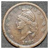 1863 Liberty Cap Patriotic Civil War Token