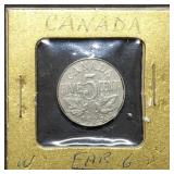 1926 Far 6 Canadian Nickel, Key Date, Scarce!
