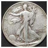 1942 Walking Liberty Silver Half Dollar