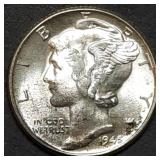 1945 Mercury Silver Dime MS65+ Gem
