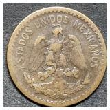 1913 Mexico 1 Centavo Copper Coin