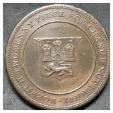 Norwich Large Copper 2 Pence Coin c.1811 Nice