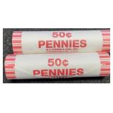 (2) BU Rolls 2010 L. Cents 1st Year Shield Back