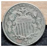 1882 Shield Nickel VF
