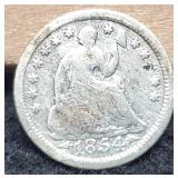1854 Half Dime