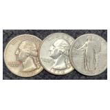 (3) Silver Quarters: 1926, 59-D, 65-D