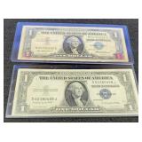 (2) $1 Silver Certificate Notes 1935, 1957