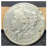 1921-S Morgan Dollar VF Edge Damage