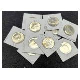 (10) 40% Silver K. Half Dollars