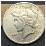 1924 Peace Dollar VF
