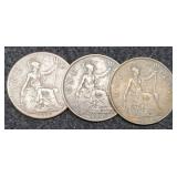(3) U.K. Large Penny: 1919, 31, 35