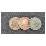 (3) No Date Large Cents