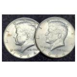 (2) 1964 K. Half Dollars P&D