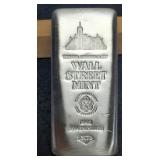 10 Troy Oz. Silver Bar By Wall Street Mint