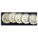 (5) 1964 K. Half Dollars