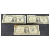 (3) 1935 $1 Silver Certificate Notes