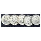 (5) 1964 K. Half Dollars