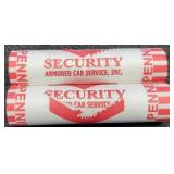 (2) BU Rolls 2009-D L. Cents "Log Cabin"